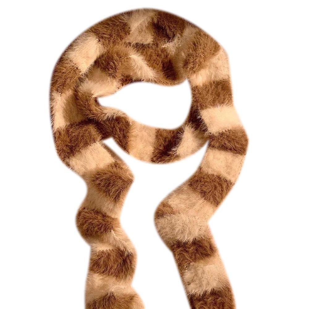 Модный Цветной Полосатый Шарф Тонкий Пояс Длинный Тонкий Шарф Теплый Тонкий Пушистый Платок Женский